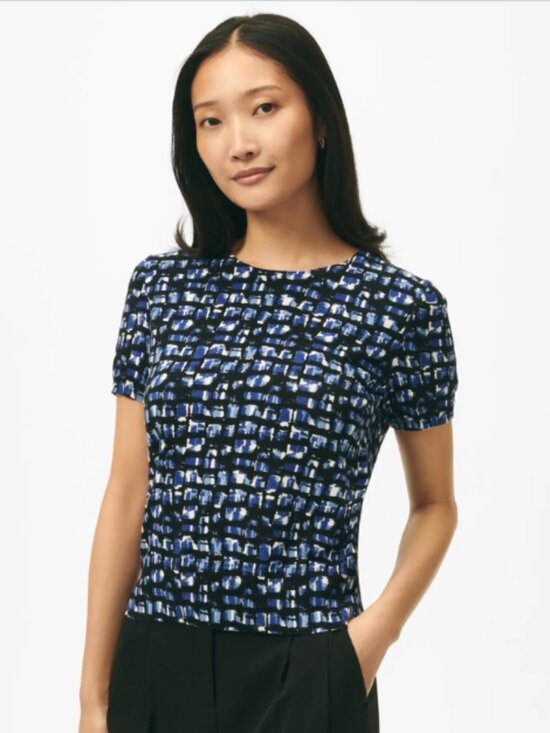 Brooks Brothers Sweaters - NWT Brooks Brothers Twinset Abstract Short Sleeve Cotton Knit Sweater XS Blue